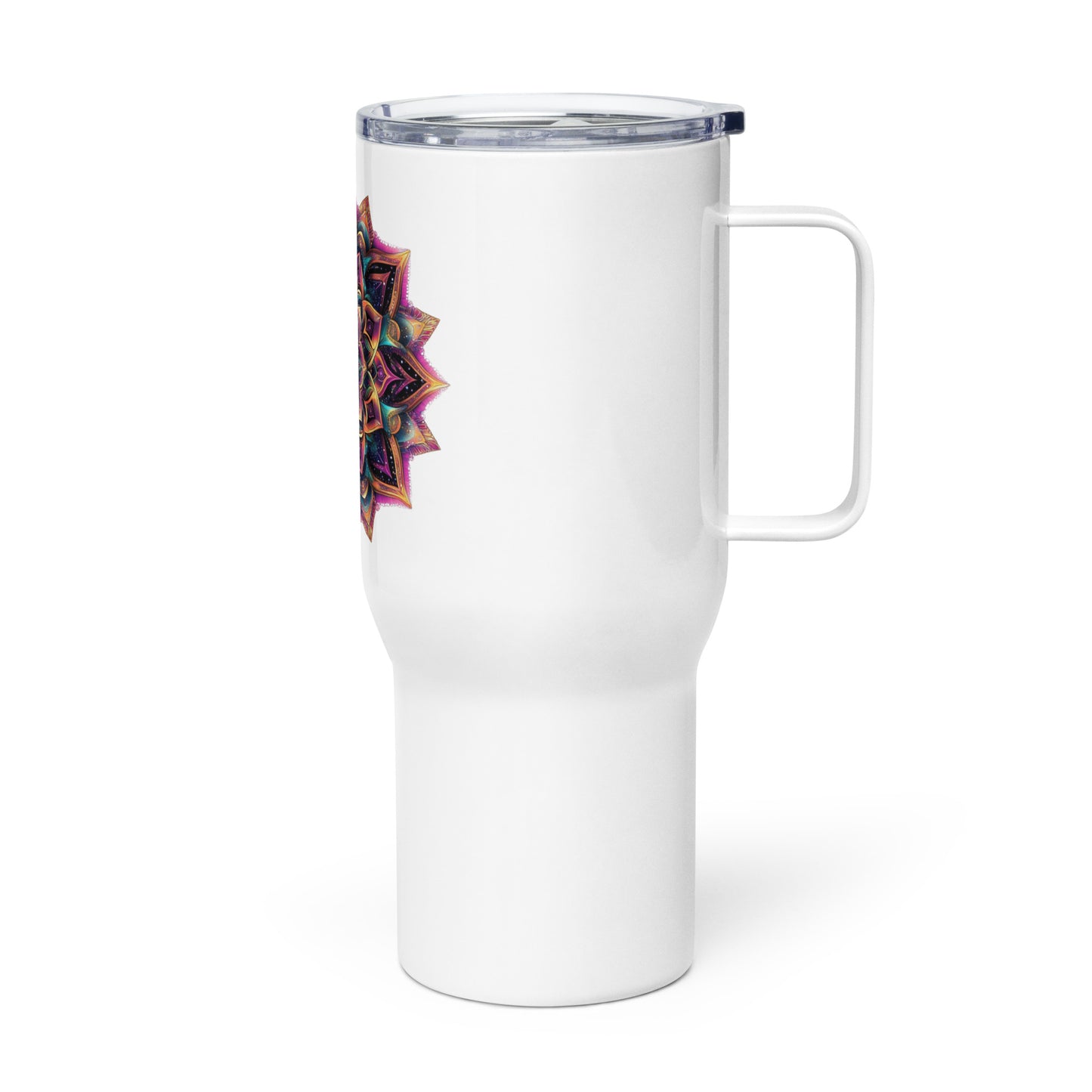 Mandala Blossom Travel mug with a handle
