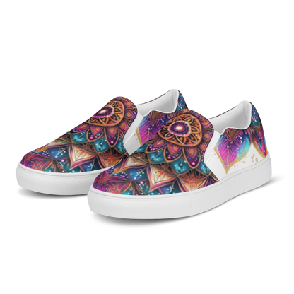 Aurora Mandala Men’s slip-on canvas shoes