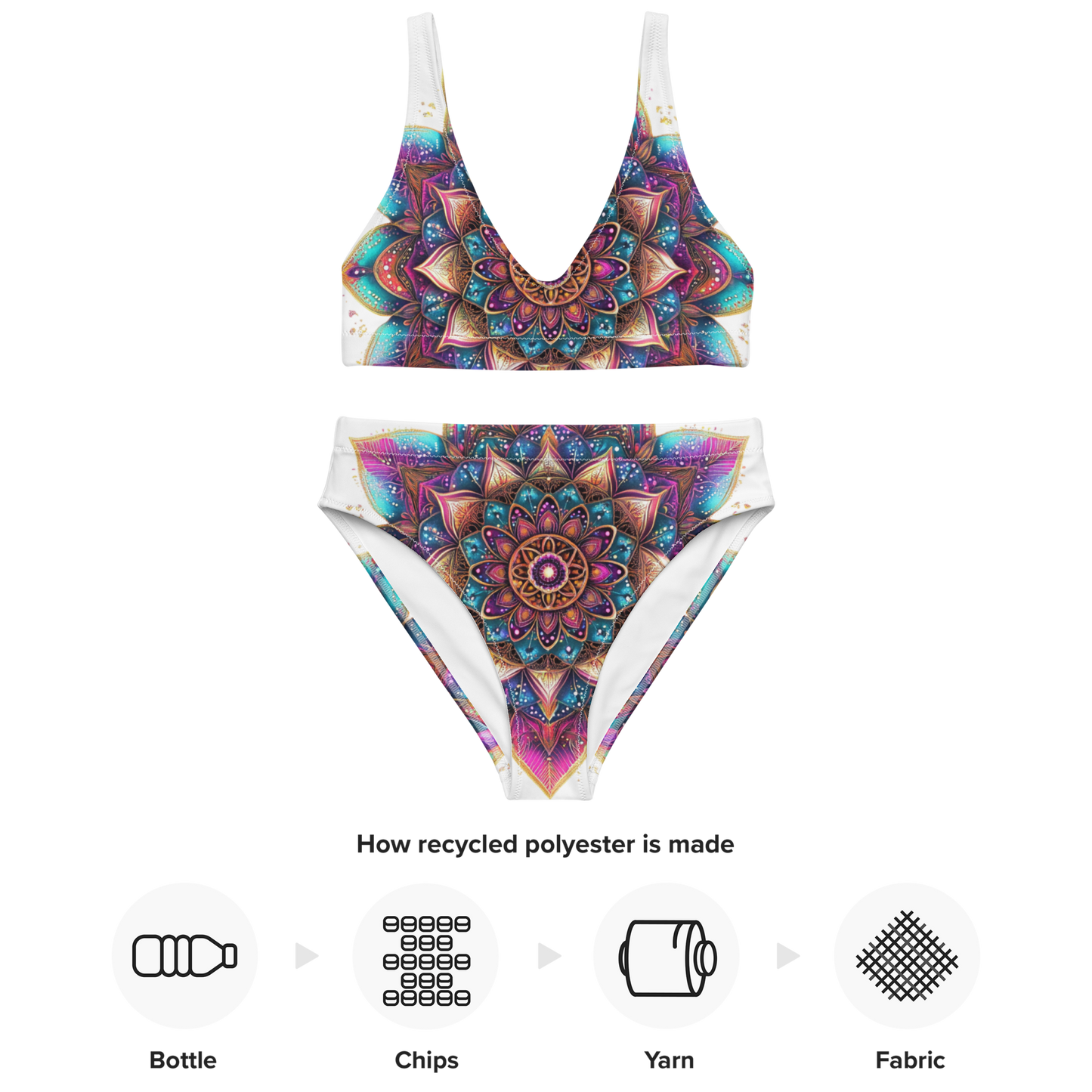 Aurora Mandala Recycled high-waisted bikini