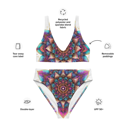 Aurora Mandala Recycled high-waisted bikini