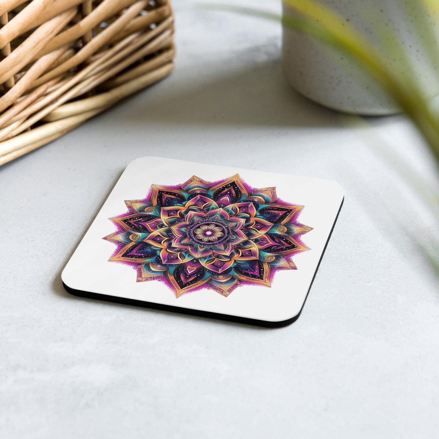 Mandala Blossom Cork-back coaster