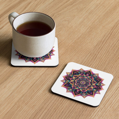 Mandala Blossom Cork-back coaster