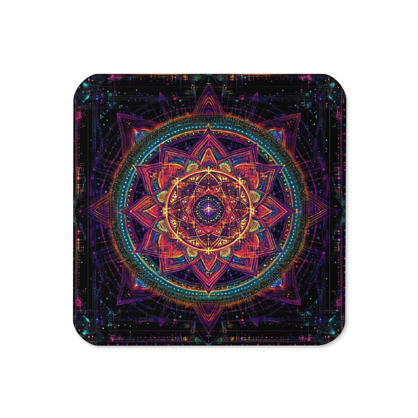 Mandala Sacred Geometry Cork-back coaster