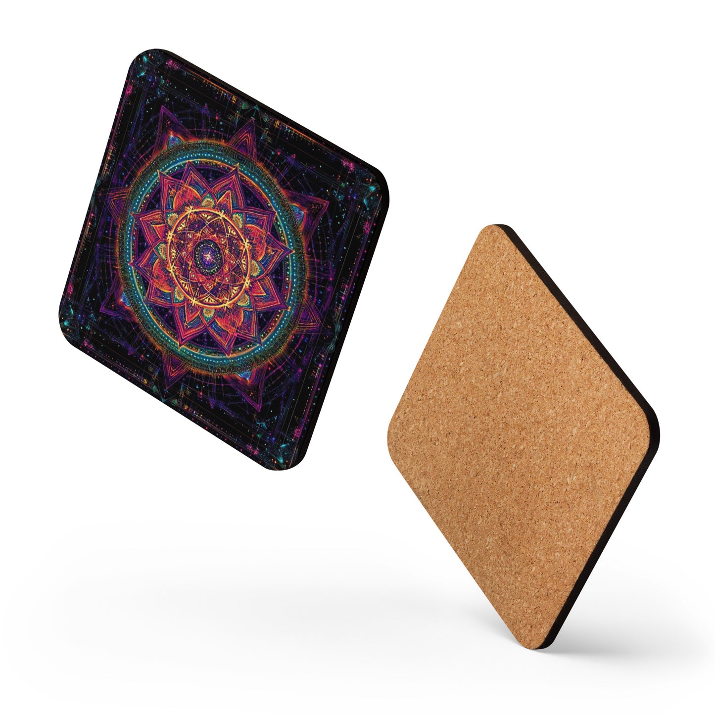 Mandala Sacred Geometry Cork-back coaster