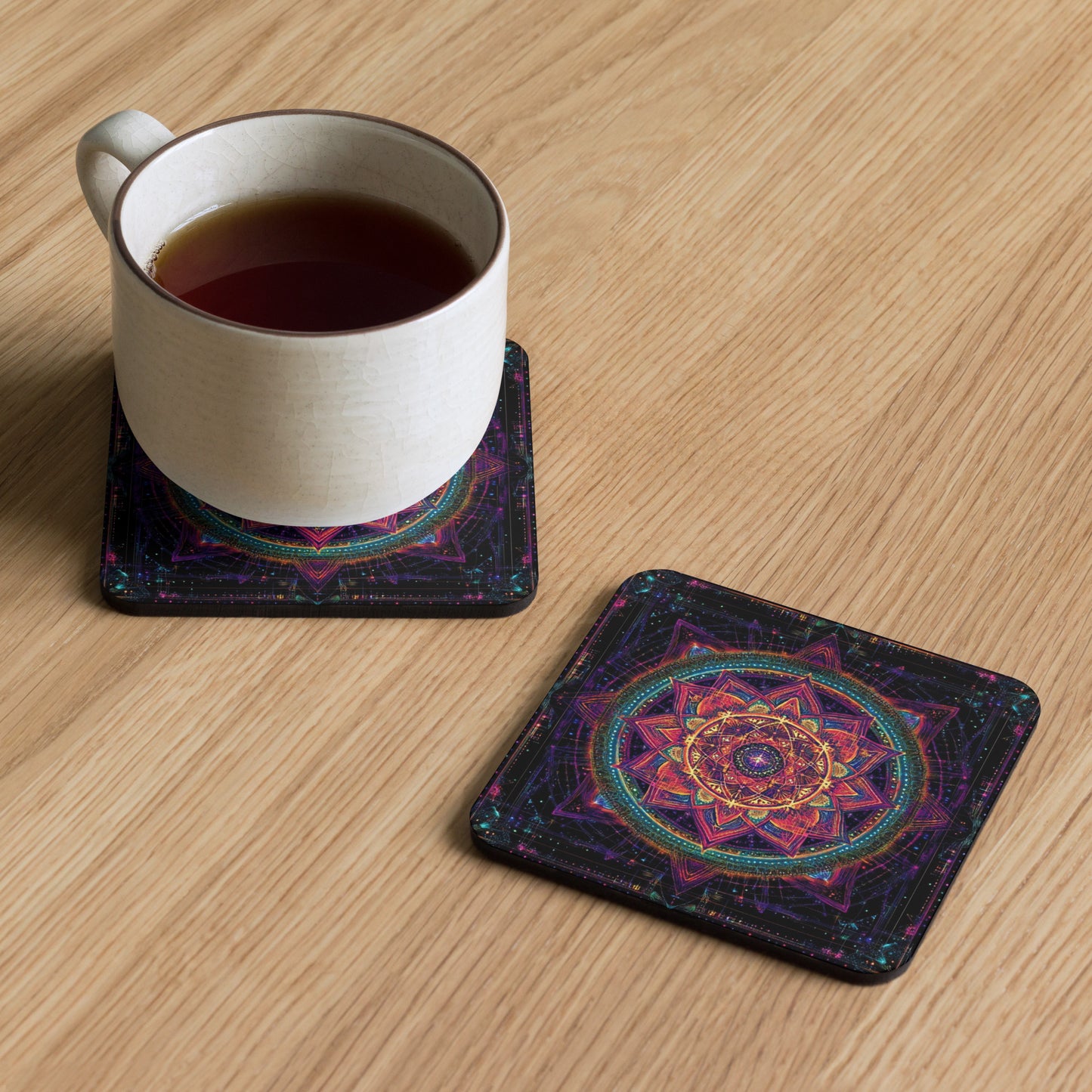 Mandala Sacred Geometry Cork-back coaster