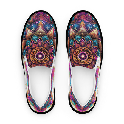 Aurora Mandala Men’s slip-on canvas shoes