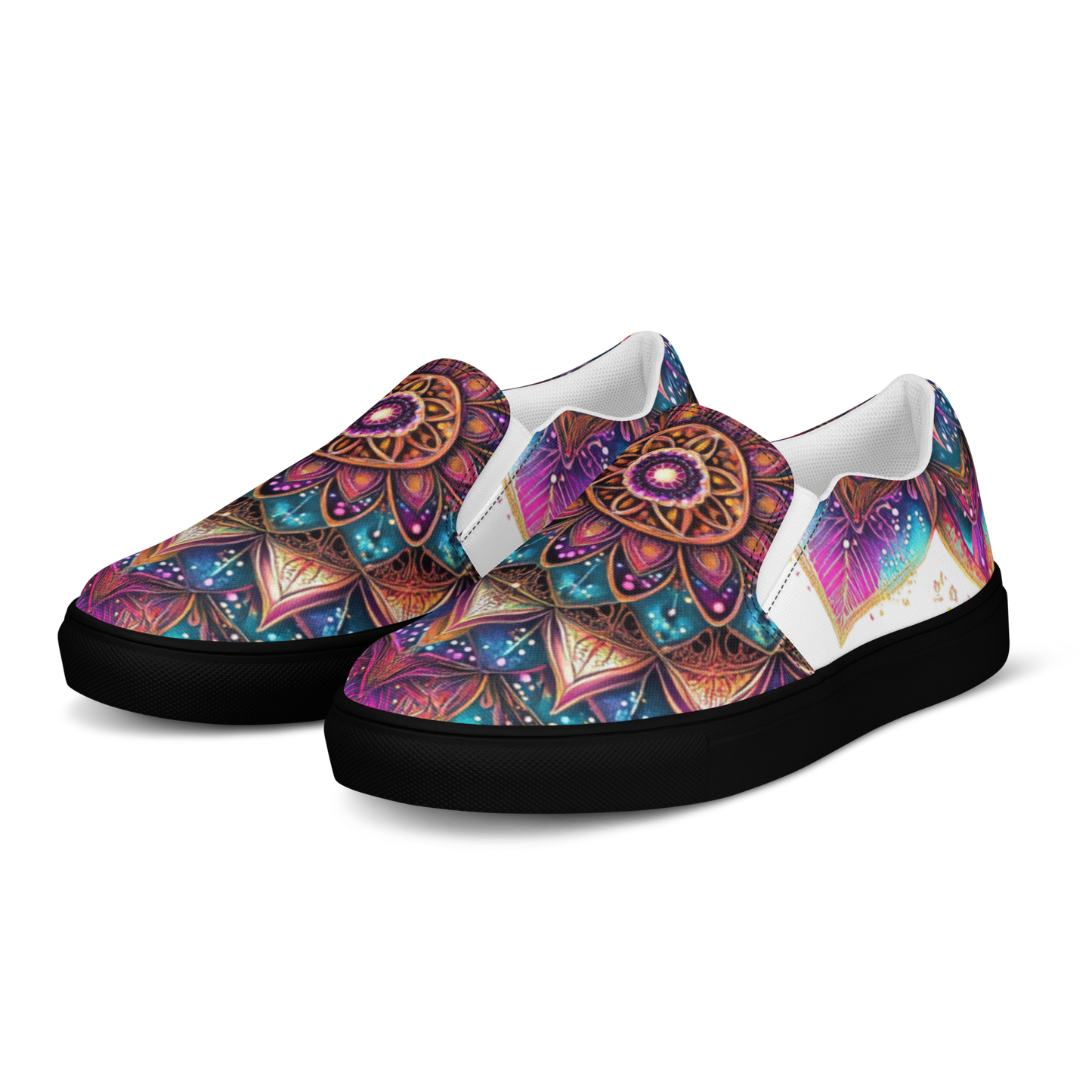Aurora Mandala Men’s slip-on canvas shoes