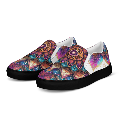 Aurora Mandala Men’s slip-on canvas shoes