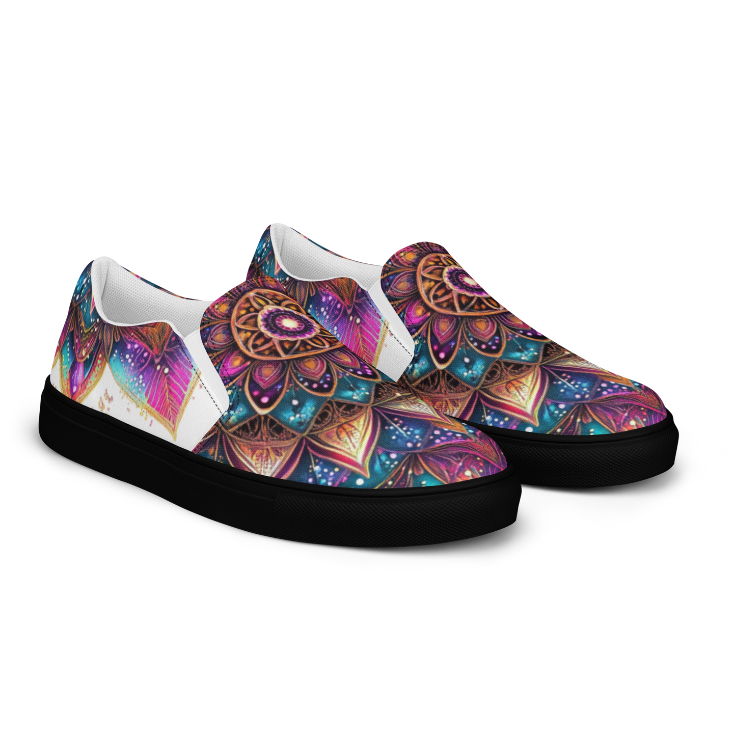 Aurora Mandala Men’s slip-on canvas shoes