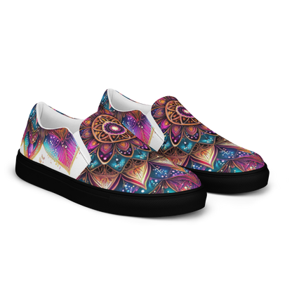 Aurora Mandala Men’s slip-on canvas shoes