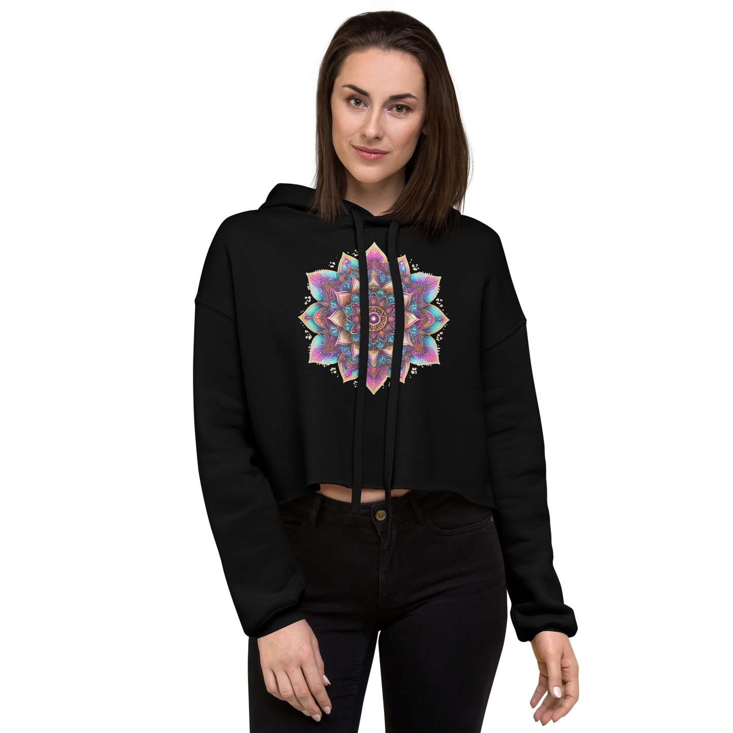 Aurora Mandala Crop Hoodie