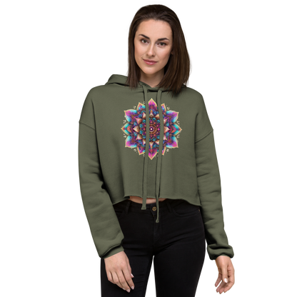 Aurora Mandala Crop Hoodie