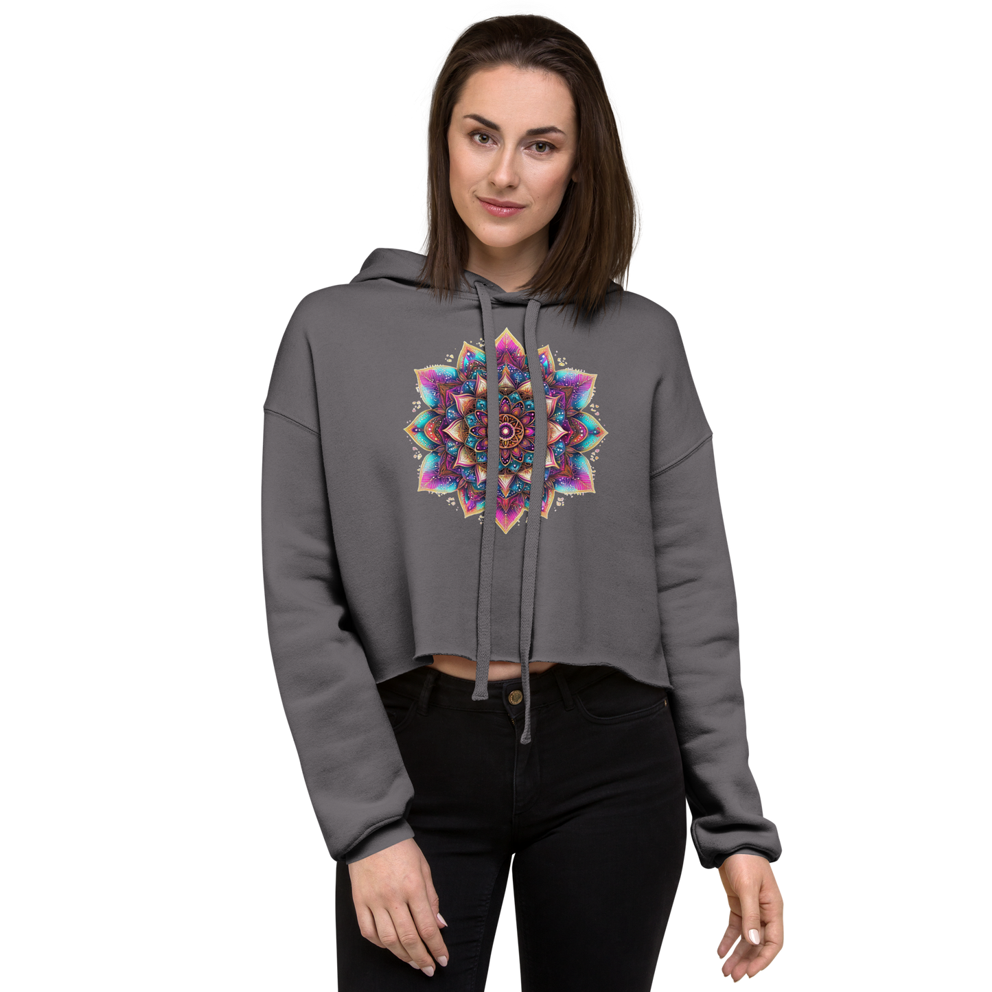 Aurora Mandala Crop Hoodie